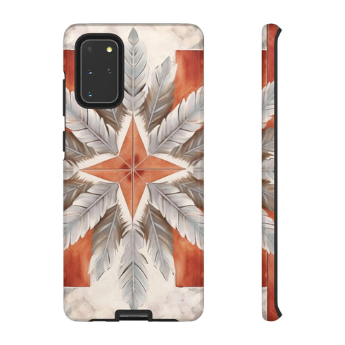 Silver Feather Compass - Impact Resistant Phone Case